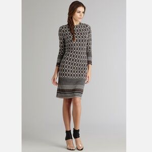 Donna Morgan LORI Sable Taupe Stretch Jersey Long Sleeve Sheath Dress Size 16